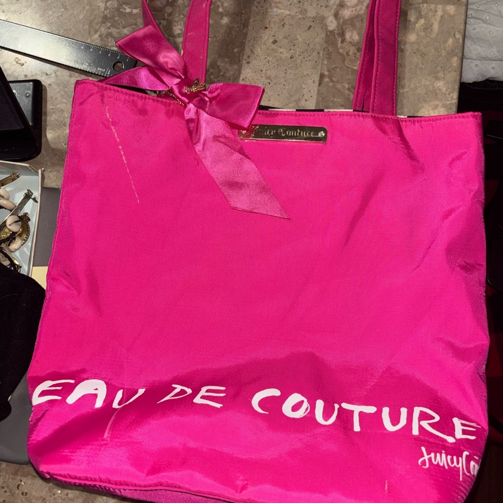 Juicy Couture Fuchsia Tote with Bow Accent